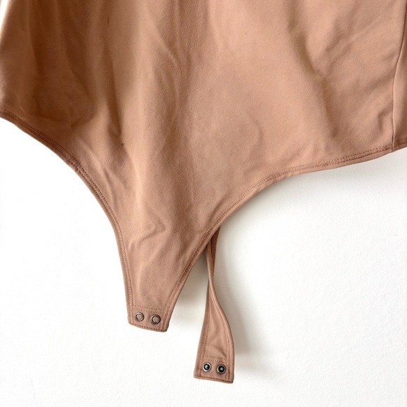 Abercrombie & Fitch Soft AF Collection Tan Brown Thong Bodysuit Scoop-neck - Picture 7 of 10